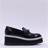 Marco Moreo Stockholm Platform Link Shoe - Black Leather